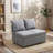 Clevette Convertible Storage Sofa with Adjustable Seat Cushions - Dual Function Single/Double Sofa in Elegant Linen Fabric for Small Spaces-1301634245