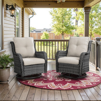 Swivel and sliding wicker patio chairs