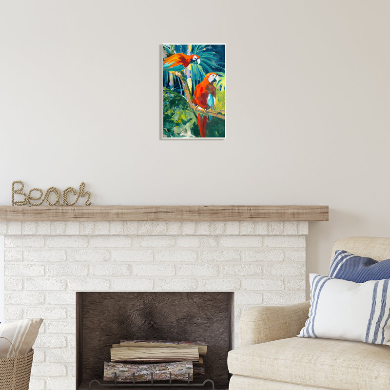 «Stupell Industries Tropical Parrots in Jungle», art mural sur toile par Jane Slivka, H 15 po x l 10 po x P 0,5 po