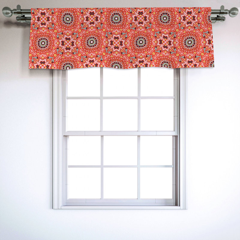 Sateen Damask Ruffled Window Valance