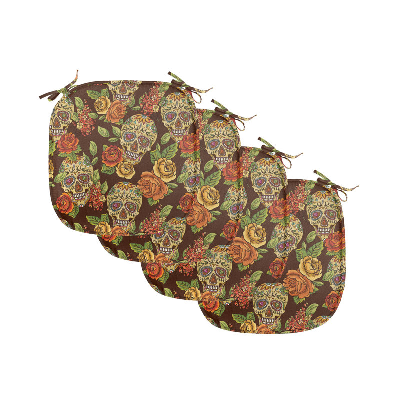 Coussin de siège d'automne intérieur / extérieur à fleurs et feuilles d'automne