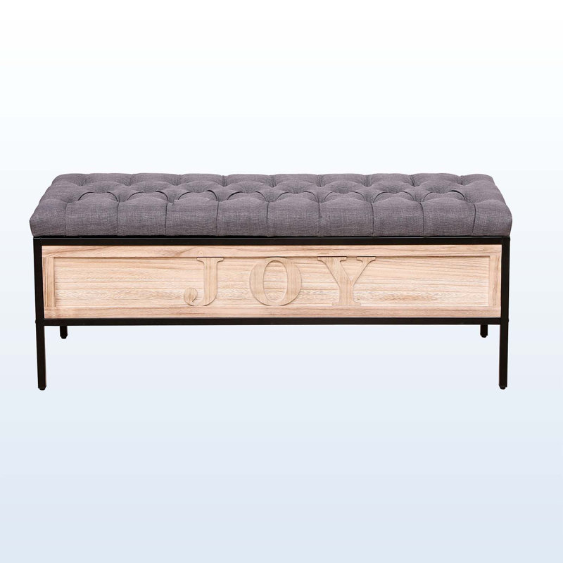 Banc capitonné de 48,42 po de largeur, Lin gris foncé