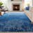 Large Living Room Rug 10x13 Washable Rug Modern Abstract Rug Bedroom Rug with Non Slip Backing, Blue Ombre Rug, Soft Thin Low Pile Rug, Indoor Foldable Printed Rug-791310176-791310170