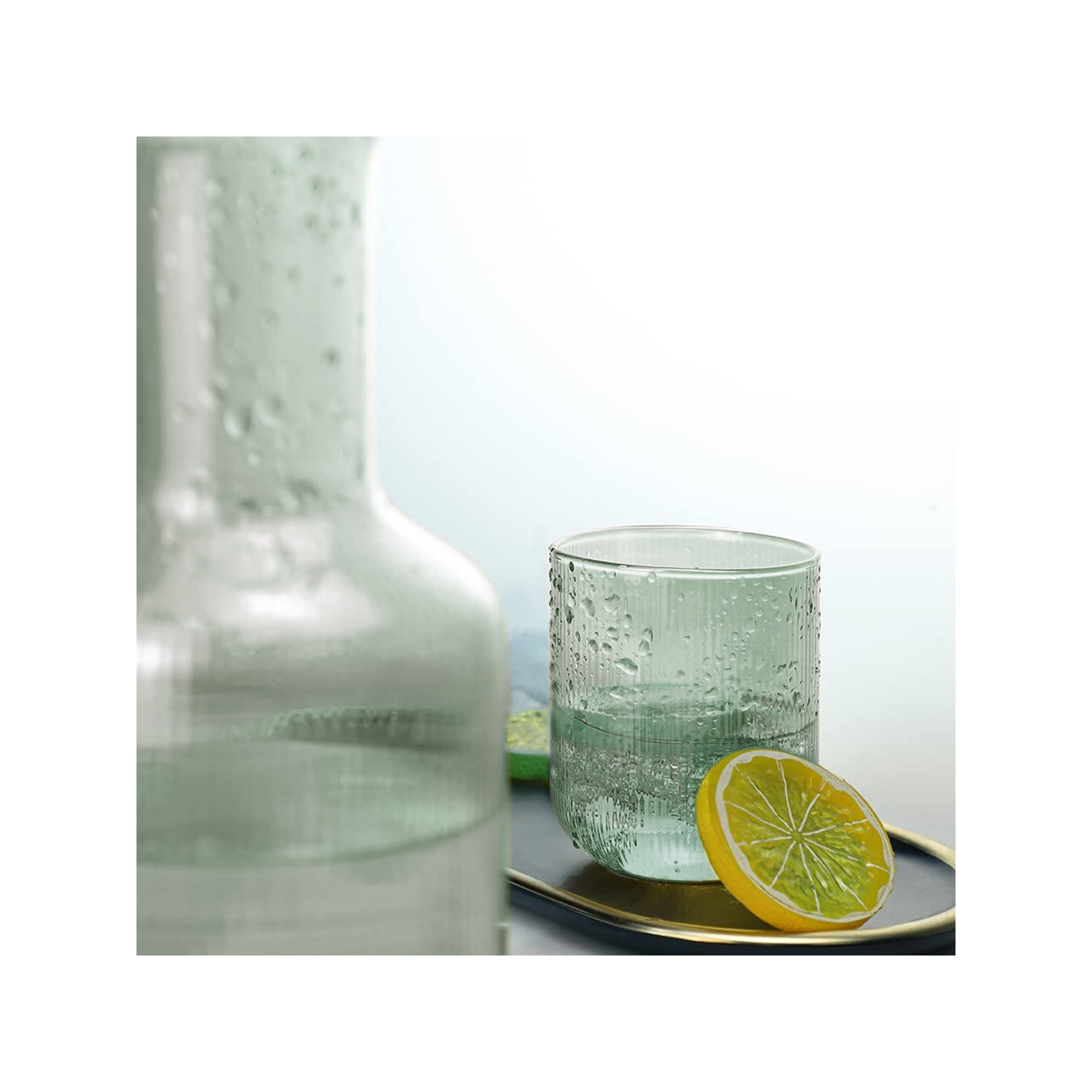 Delaria 2-Piece Carafe and Cup Set, Green