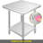 Stainless Steel Prep Table, 24 x 24 x 31 Inch, 700 lbs Load Capacity, Heavy-Duty Metal Worktable with 3 Adjustable Height Levels, Commercial Workstation for Kitchen Garage Restaurant Backyard