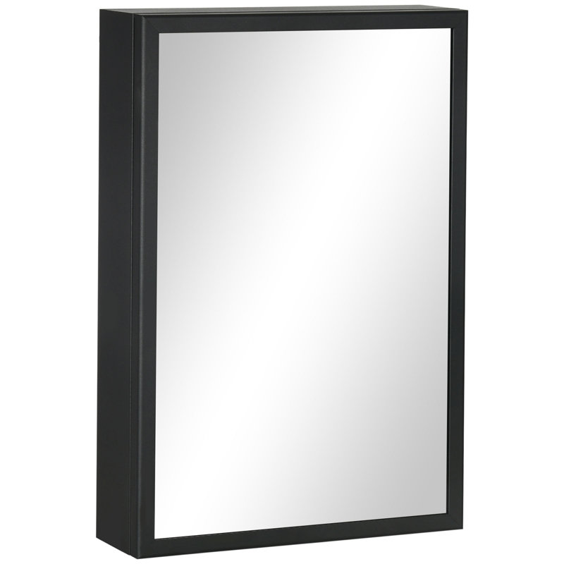 Bathroom Mirror With Storage Shelves Bathroom Wall Cabinet, Black