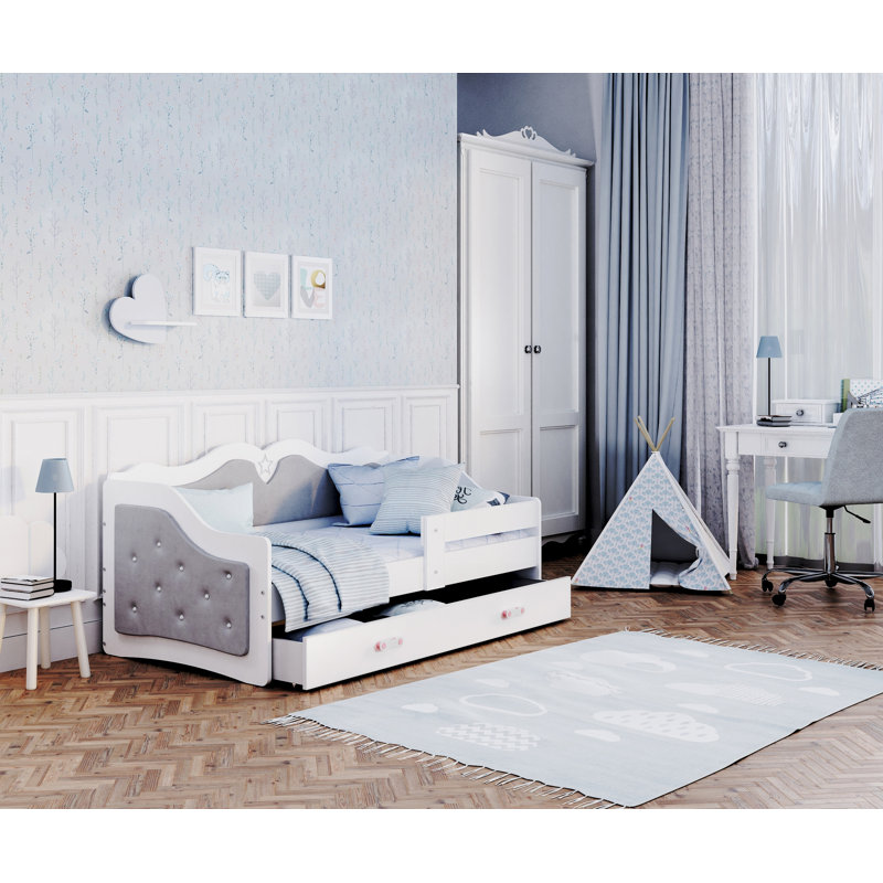 Mixon Kids with Drawers, 80 x 180 cm, White/Grey