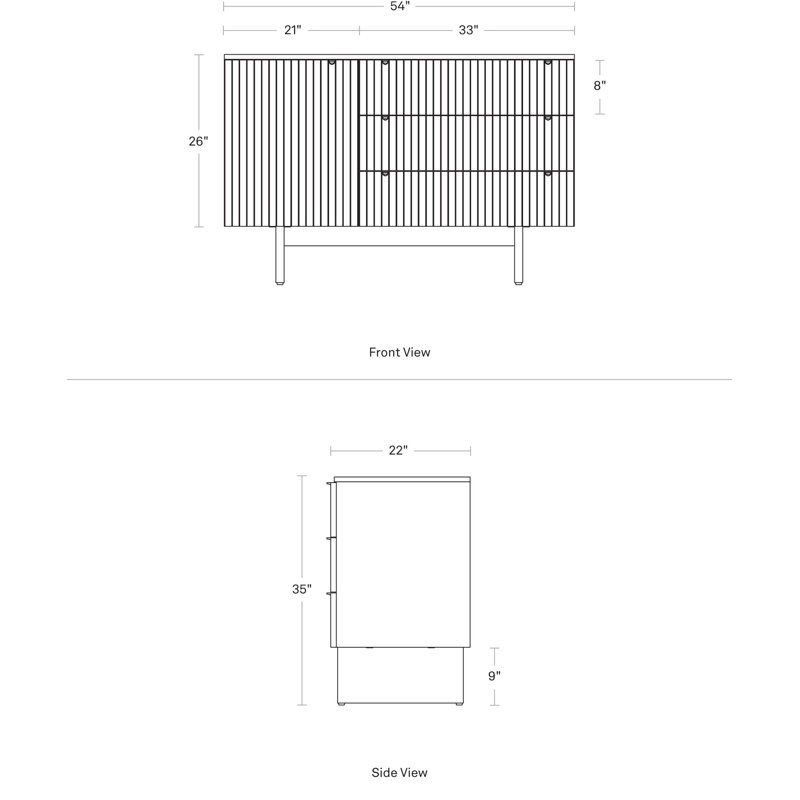 Murmur 54'' W Solid Wood Credenza, Walnut