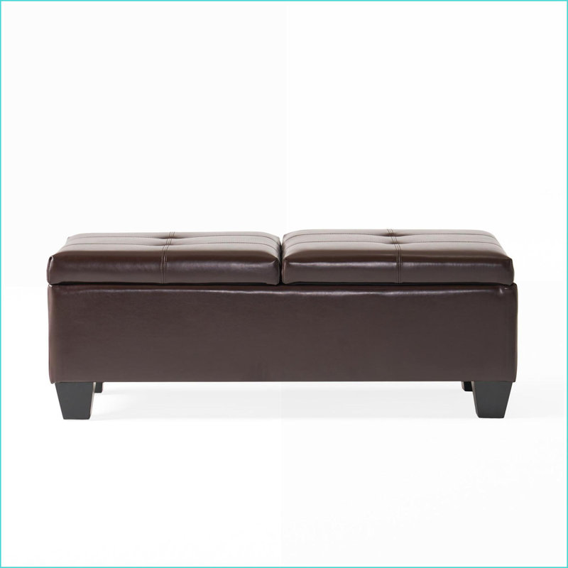 Ottoman with Storage, Modern Style for Living Room Bedroom Entryway | Black | Wood