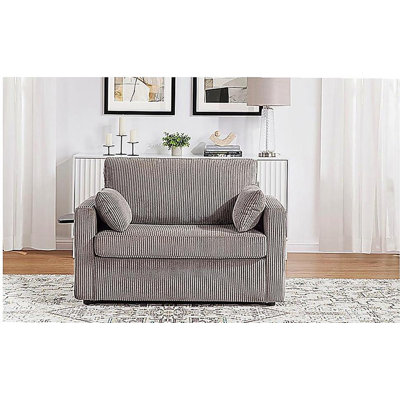 Twin Size Sofa Bed 47.2" Sleeper Sofa Loveseat Sofa with a Foldable Mattress, a Foldable Side Table, a Side Storage Pocket and Two USB Ports for Livin