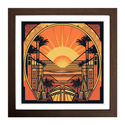 Sunrise Art Deco No.2 - Framed Print