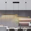 Luminaire suspendu moderne à DEL 75 po noir et doré, lampe suspendue réglable à deux tubes pour le salon de la cuisine (DEL intégrée)