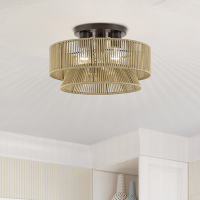 Colas 3 Light Antique Brass Large Semi-flush