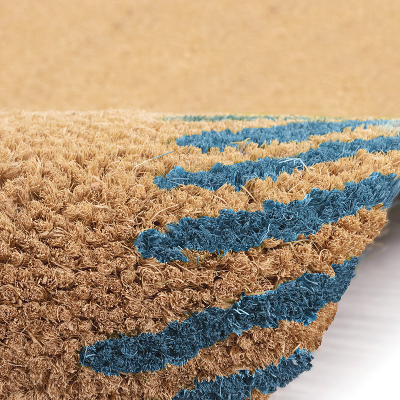 Fair Non-Slip Floral Outdoor Doormat, Rectangle 2' x 3', Blue