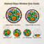 Cactus vert et souci orange, vitrail sur toile, cercle-320242641