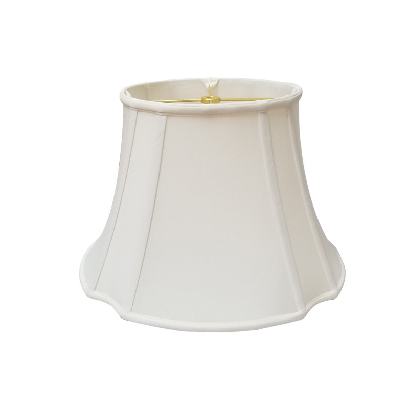 Silk Bell Lamp Shade, White/Off White, 9.75" H x 13" W x 13" D