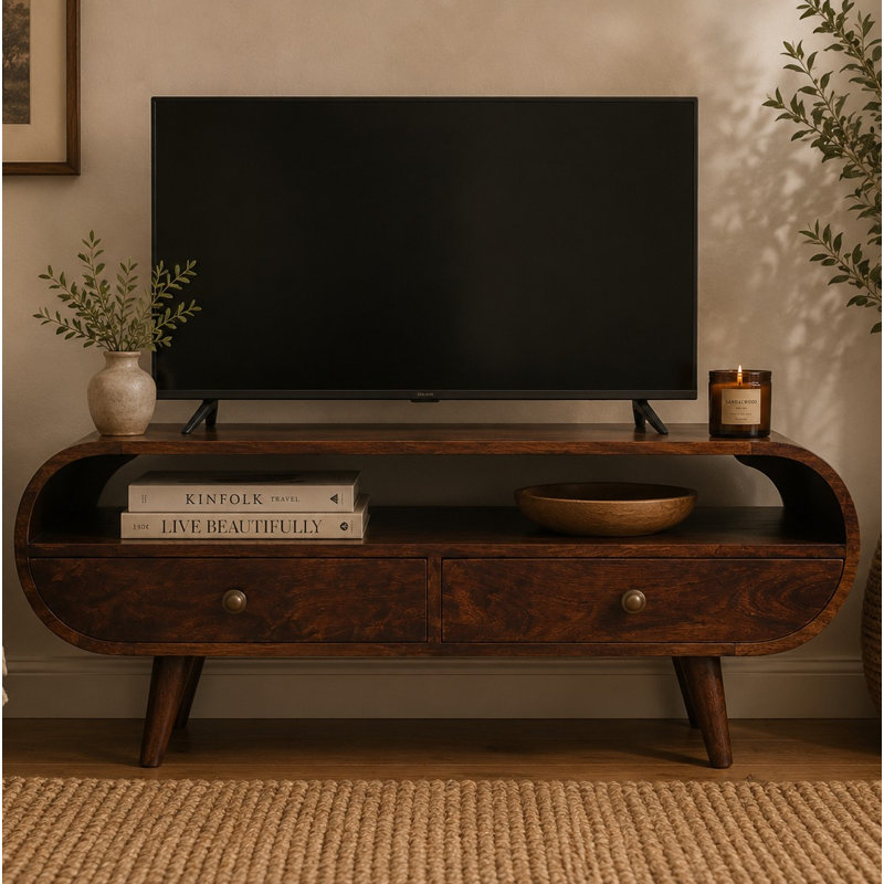 Solid Wood 45cm H Media Shelves