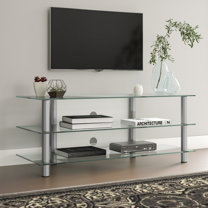 Tally Unfinished TV Stand for TVs up to 49", Clear