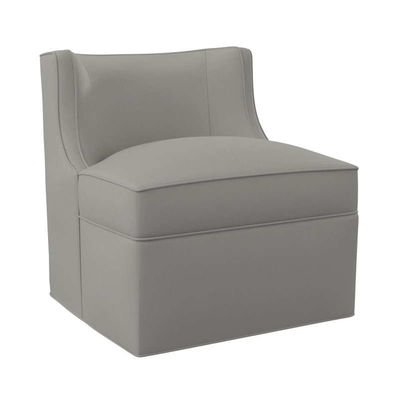 Social Swivel Slipper Chair, Fizz Ivory 100% Polyester