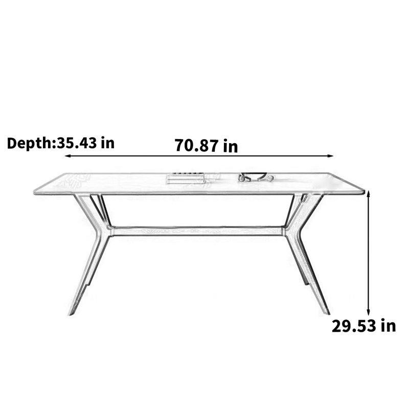 Table de style nordique moderne et minimaliste wabi-sabi, H 29,53 po x L 70,87 po x l 35,43 po