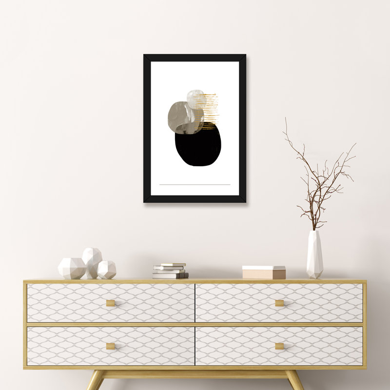 " Minimal Tone " by Dan Hobday, 32" H x 24" W x 1" D, Black Framed Paper