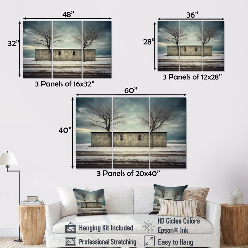 Ensemble de salon Ware Ware Winter Scenery II - Warehouse Wall Art, Toile tendue, H 40 po x l 60 po x P 1 po