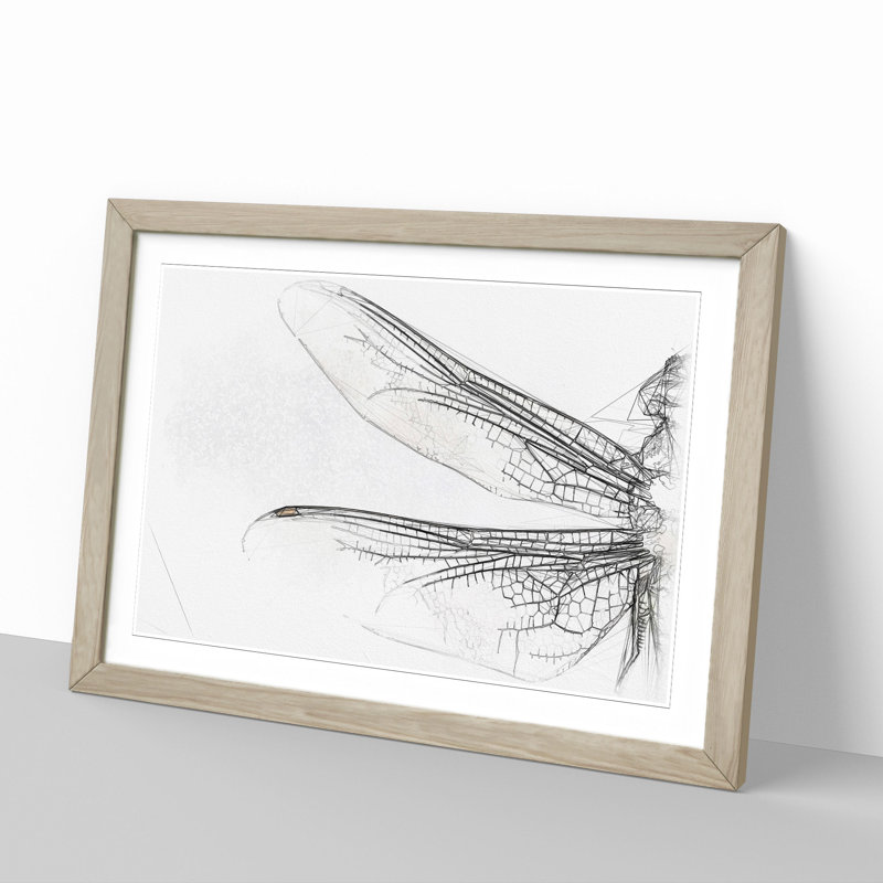 Dragonfly Vol.1 - Picture Frame Graphic Art, 36cm H x 48cm W x 2cm D, Oak