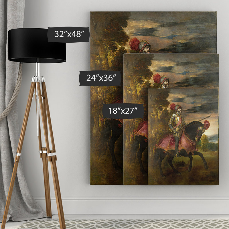 « the empereur charles v » par titian, reproduction d’art encadrée, H 32 po x l 48 po x P 1,5 po