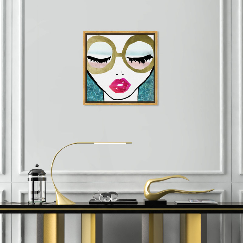 Ready for The Water Golden - reproduction d'art, H 16 po x l 16 po x 1,5 po, Or