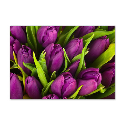 Purple Tulips - No Frame Print on Canvas
