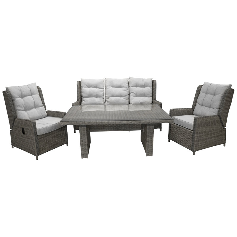 Neerav 5 Seater Rattan Sofa Set