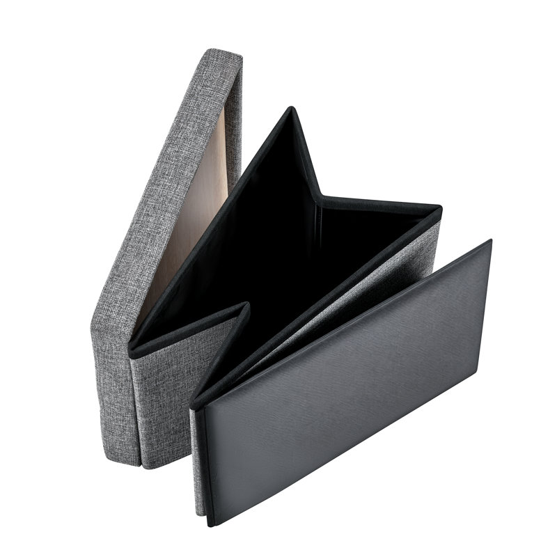 Repose-pieds de rangement pliable avec couvercle réversible, Gris