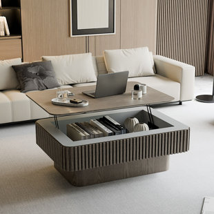 Table basse à plateau relevable cannelé 38,6 po