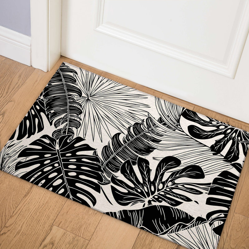Braggs Washable Floral Indoor / Outdoor Rug, Rectangle 1'8" x 2'6"