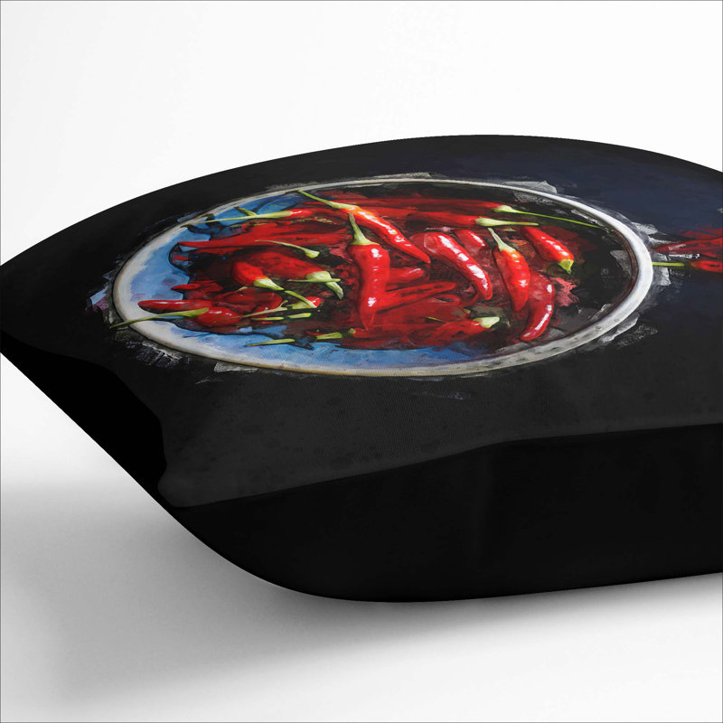 Square Throw Cushion, Black, 40cm H x 40cm W x 15cm D