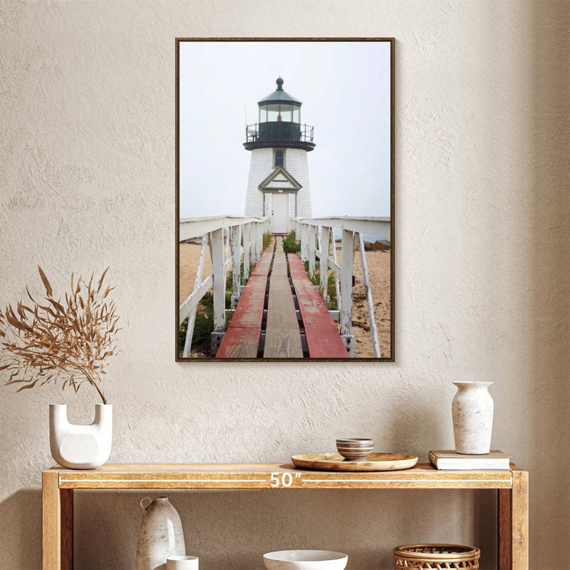 Phare de Brant Point, 25" x 37", Floating Frame Walnut