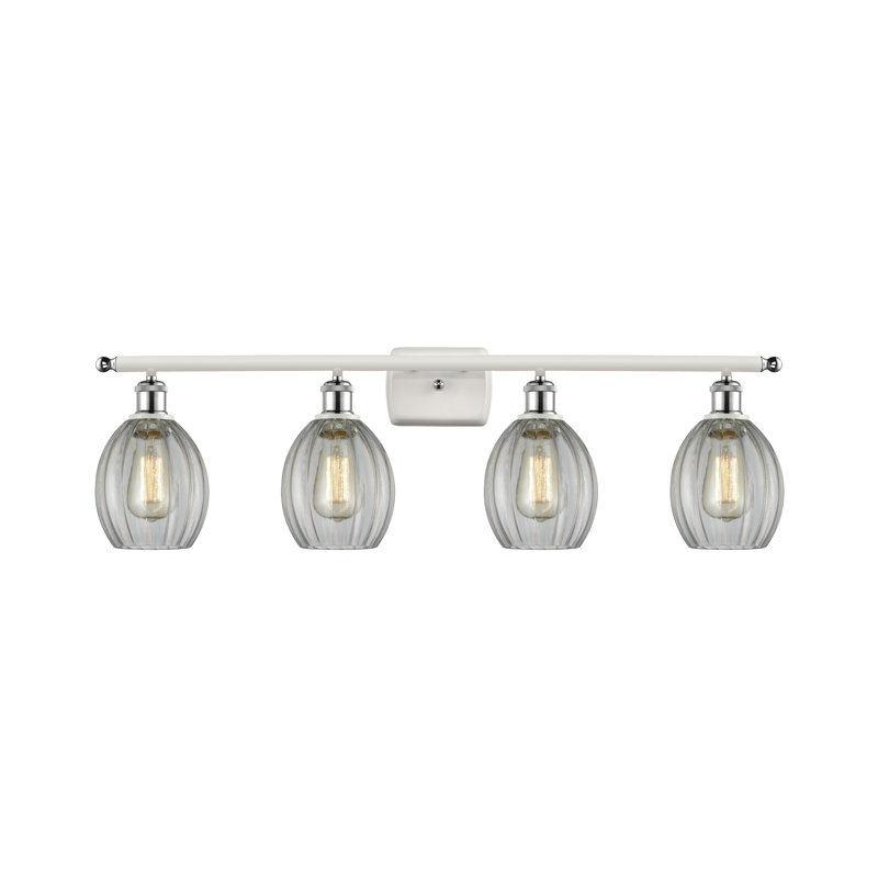 Éclairage pour meuble-lavabo 4 lumières Fleury, Transparent, Led, Laiton antique