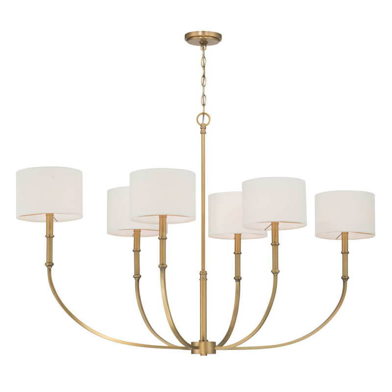 Lustre linéaire à 6 lumières 48 "Molvene, 6 lumières, H 31,75 po x l 20 po x P 48 po