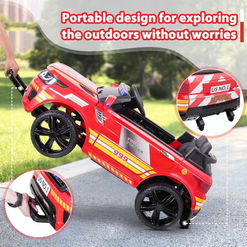 Red 12V Kids Ride-On SUV with Remote Control and Siren