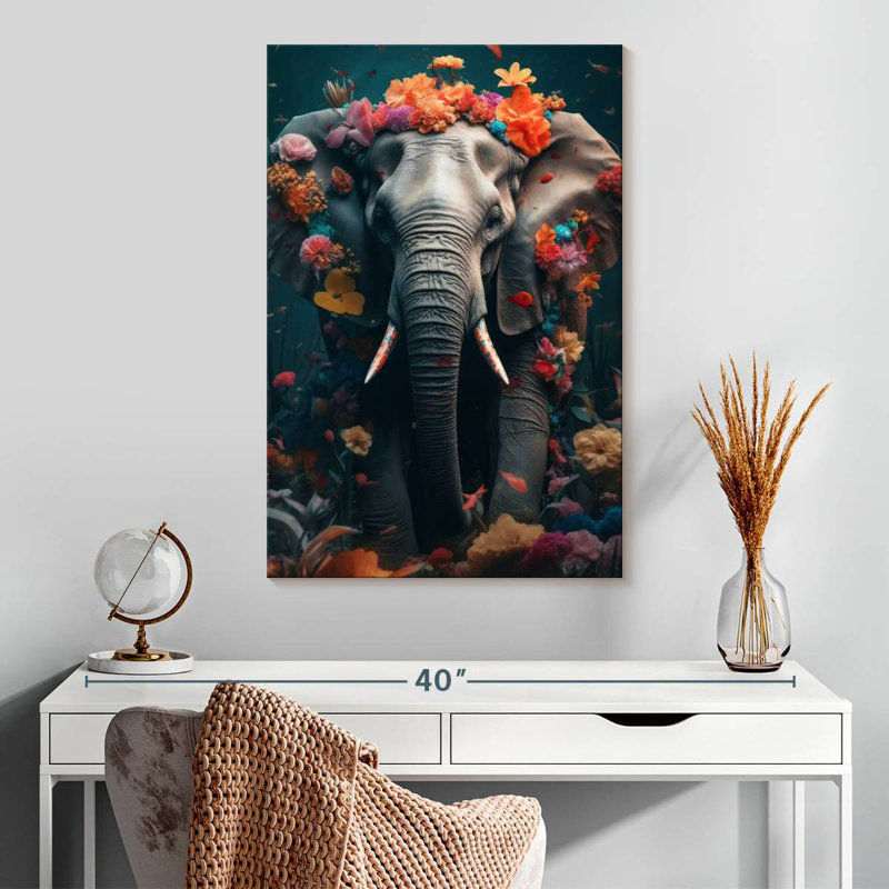Brampt Elephant Flowers, 30" H x 20" W
