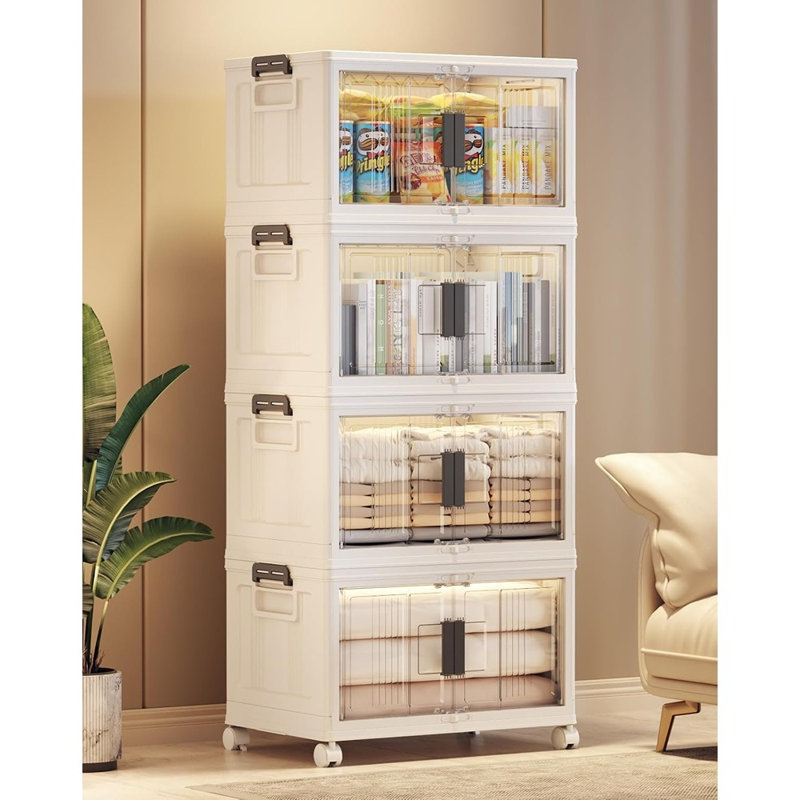 Stackable Plastic Storage Bins with Lids – Home & Closet Organizer Containers