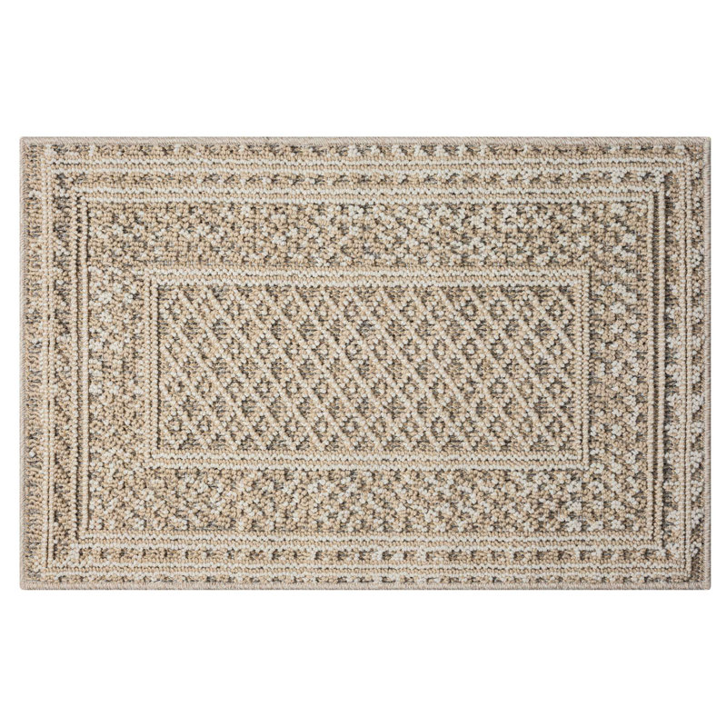Dravin Polypropylene Beige Indoor/Outdoor Rug, Rectangle 2' x 3'