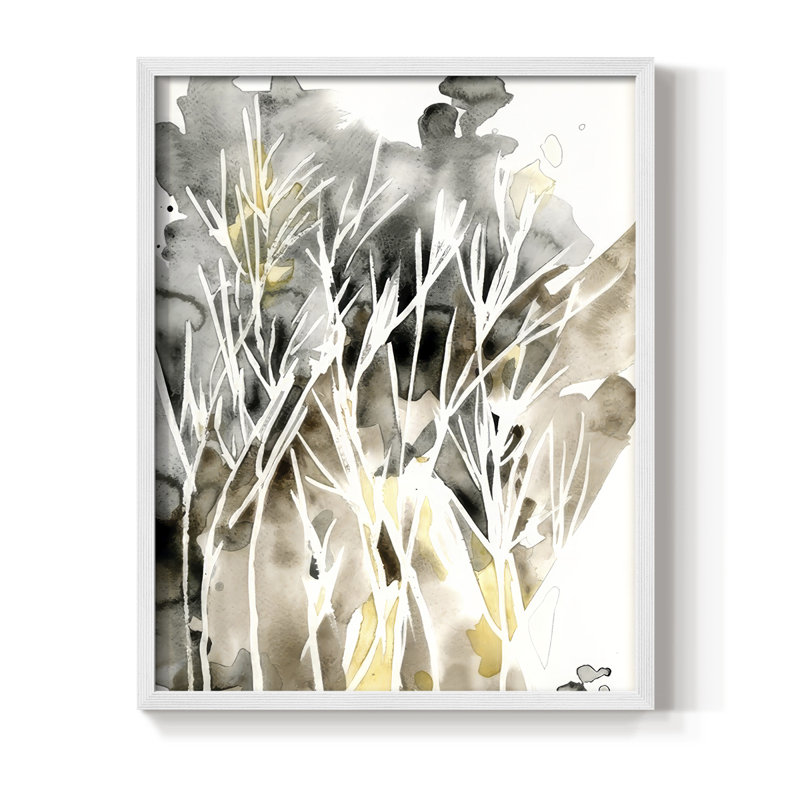 «Wispy Weeds II», reproduction encadrée - bois massif, H 11 po x l 9 po, Blanc