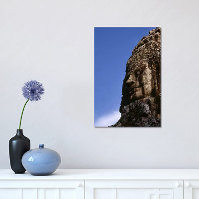 Low Angle View of a Face carving 1 Piece Wrapped Canvas Wall Art