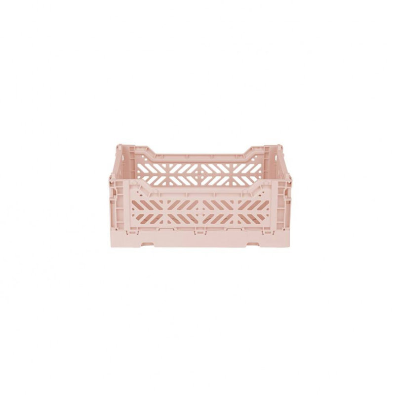 Foldable Plastic Crate, Collapsible Storage Bin to Organize Your Rooms, Collapsible Utility Crate, Milk Tea
