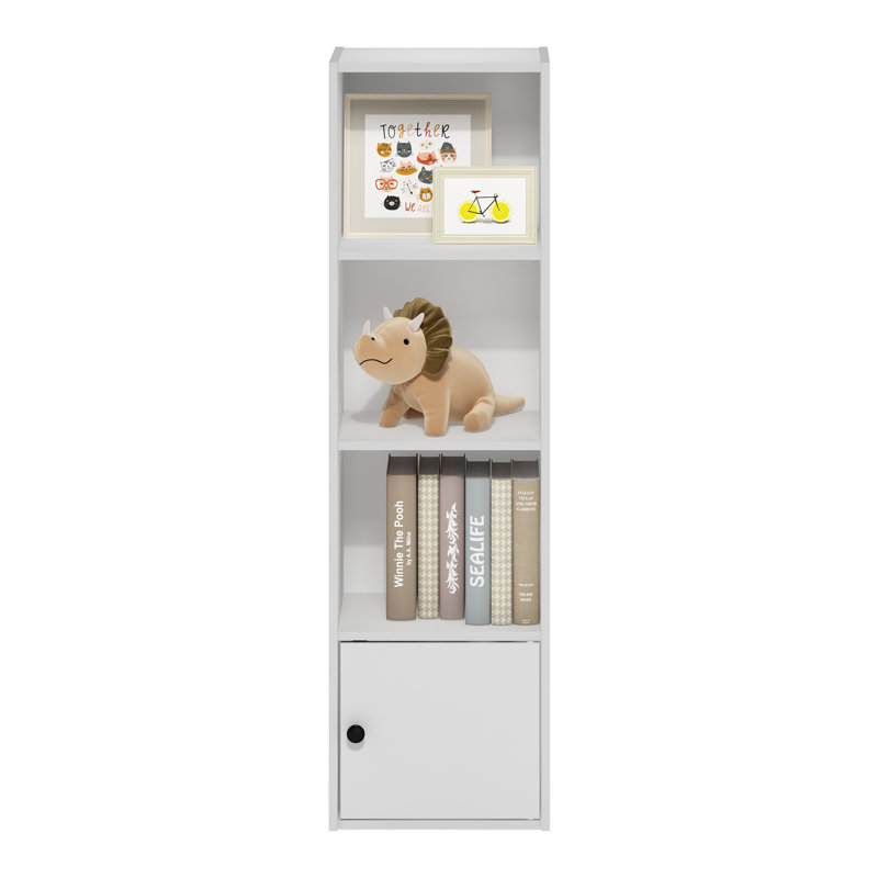 Aagam Standard Bookcase, (4 Shelves) 42”H x 12”W x 10”D, White