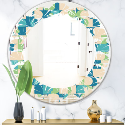 Miroir mural sans cadre abstrait à motif abstrait I Leaves