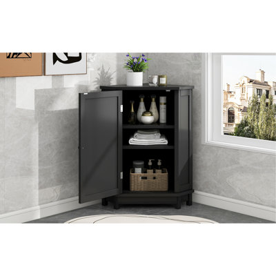 Armoire de salle de bain d'angle avec tablette réglable