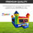 Crossover Junior Rainbow Inflatable Bounce House - 13.5 x 8 x 7 Foot - Inflatable Bouncer House Castle Unit for Toddlers and Small Kids - Indoor Outdoor Party Bounce House With Blower