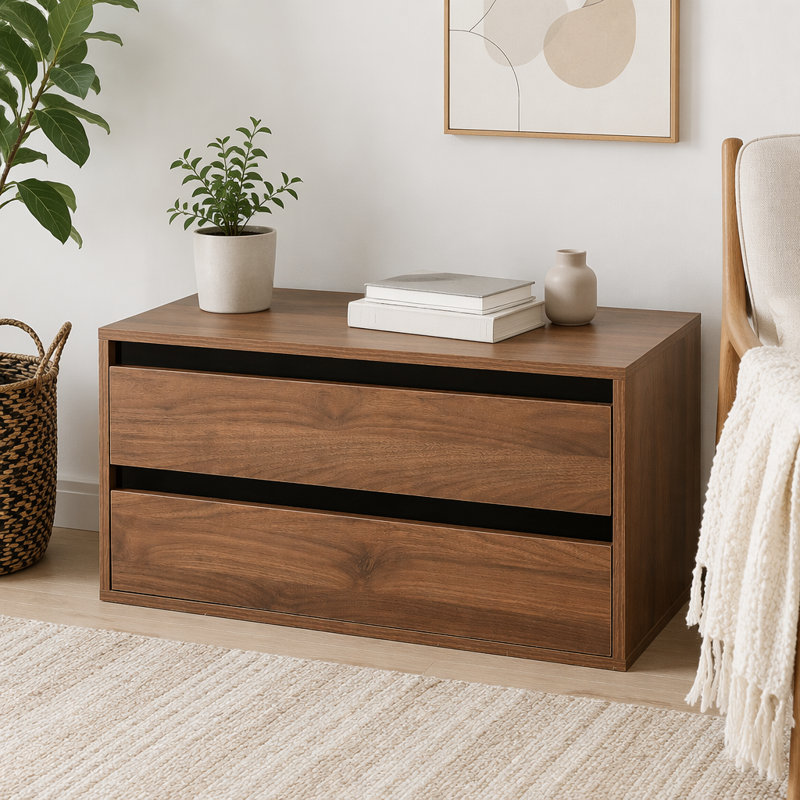 Armoire de rangement empilable avec 2 tiroirs